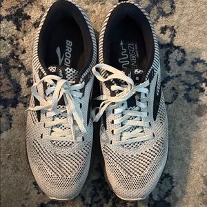 Brooks Black and White Knit Sneakers
